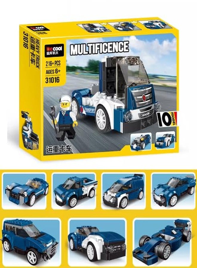Galaxy Hi-Tech 10-in-1 Magic Building Blocks Set 216+ Pieces Creative Construction Toy for Kids Includes Instruction Manual Ideal for Boys & Girls Ages 6+ DIY Brick Vintage Car, Truck Kit - Image 2